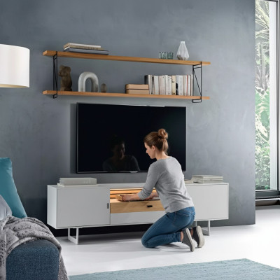 Mueble de pared de TV de madera de estilo moderno estante de sala de estar TV RTV soporte de TV.