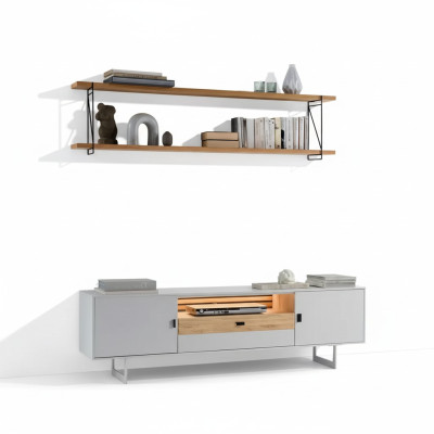 Mueble de pared de TV de madera de estilo moderno estante de sala de estar TV RTV soporte de TV.
