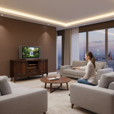 Soporte de televisión RTV, mesa de televisión, mueble para la sala, aparador de madera, diseño moderno.