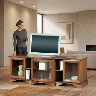 Mueble bajo para TV de salón soporte para televisor armario de muebles de madera 177 cm.