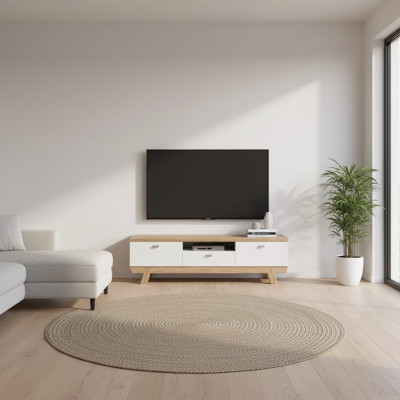 Mueble de televisión para el salón, soporte para televisor blanco, armario, madera, muebles RTV.