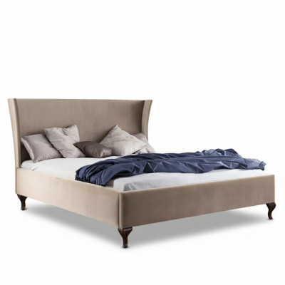 Cama tapizada de diseño de lujo cama doble de hotel de estilo barroco muebles de madera.