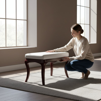 Taburete Diseñador Lujo Banco Tapizado Asiento Relajación Estilo Antiguo Dormitorio Nuevo