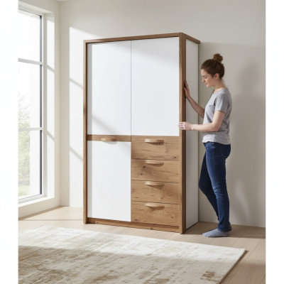Armario Macizo Dormitorio Muebles Armario de ropas Madera blanco armario