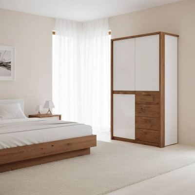 Armario Macizo Dormitorio Muebles Armario de ropas Madera blanco armario