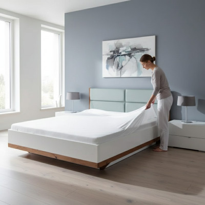 Cama estilo moderno Cama doble Diseño de lujo Muebles de dormitorio Cama de madera