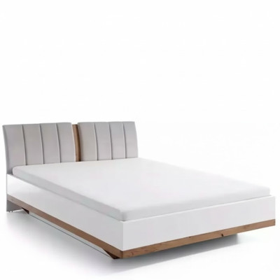 Diseño de cama de lujo camas dobles del hotel Muebles de madera real Textiles