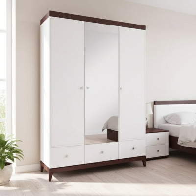 Diseñador armario brillante armarios dormitorio muebles madera lujo blanco