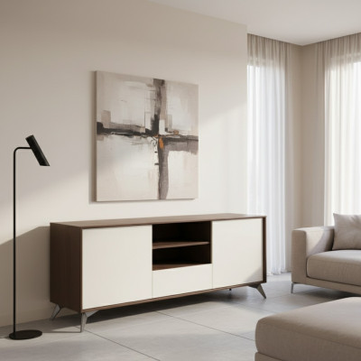 Diseño armario de pared estantería sala de estar soporte para TV estantes de madera en la pared