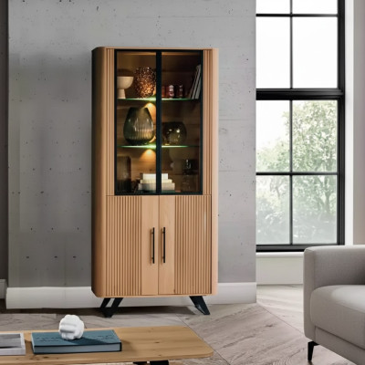 Vitrina Muebles Sala de estar Armario beige Vitrina de vidrio Armarios Nuevos