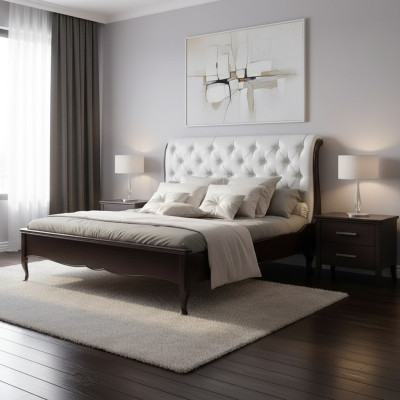 Diseño de tela de cama camas dobles de lujo Marco de hotel moderno dormitorio.