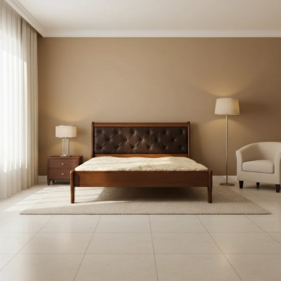 Diseño de cama de lujo para habitación principal Cama tapizada doble Cama de hotel Chesterfield