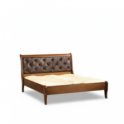 Diseño de cama de lujo para habitación principal Cama tapizada doble Cama de hotel Chesterfield