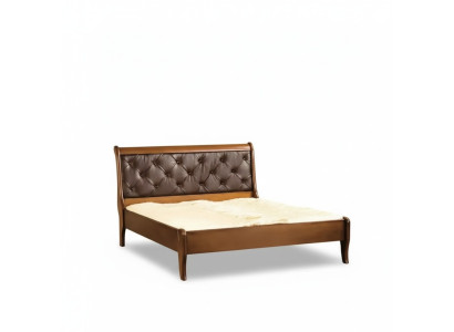 Diseño de cama de lujo para habitación principal Cama tapizada doble Cama de hotel Chesterfield
