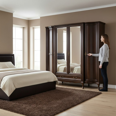 Armario de ropa Armario Lujo Madera Armarios Muebles Diseño Muebles de Lujo Dormitorio
