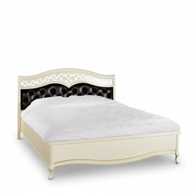 Muebles de cama de diseño blanco cama doble lujo dormitorio de madera