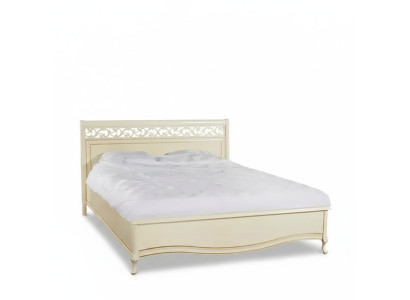 Cama acolchada de diseño de lujo doble, camas de hotel de madera nuevas en blanco.