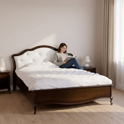 Cama doble de lujo marrón diseño moderno estructuras de cama marcos de cama camas