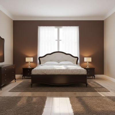 Cama doble de lujo marrón diseño moderno estructuras de cama marcos de cama camas