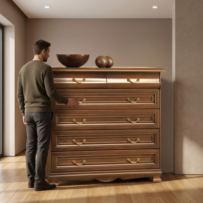 Cómoda de cajones Madera maciza Roble Cómoda de madera maciza Cómodas Aparador Nuevo