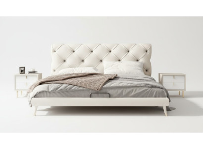 Juego de dormitorio de lujo moderno de diseño de 3 piezas: cama, mesita de noche.