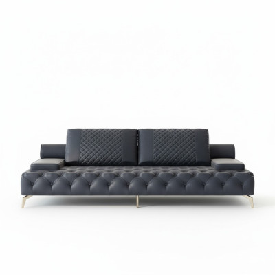 Sofá de 3 plazas de cuero Chesterfield de estilo de muebles de salón.