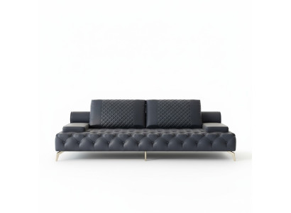 Sofá de 3 plazas de cuero Chesterfield de estilo de muebles de salón.