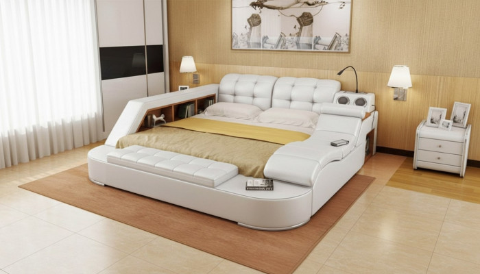 Chesterfield cama doble de diseño de lujo 180x200 cama multifuncional nueva