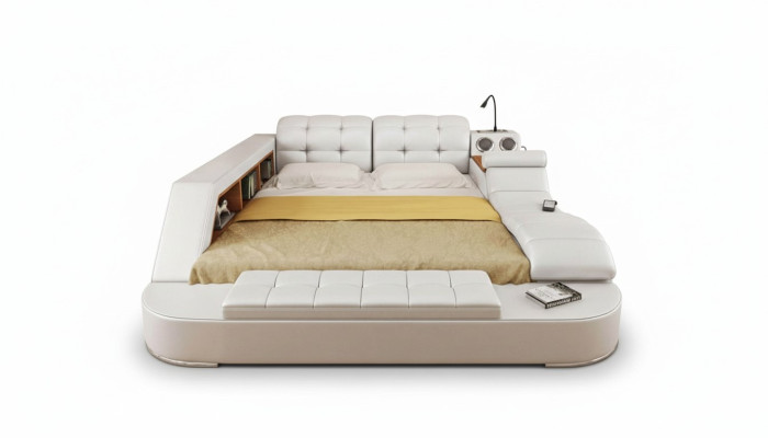 Chesterfield cama doble de diseño de lujo 180x200 cama multifuncional nueva