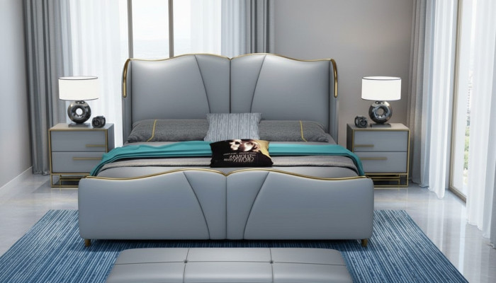 Cama Muebles Diseño Camas Cama doble Dormitorio de lujo Madera nuevo
