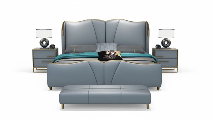 Cama Muebles Diseño Camas Cama doble Dormitorio de lujo Madera nuevo