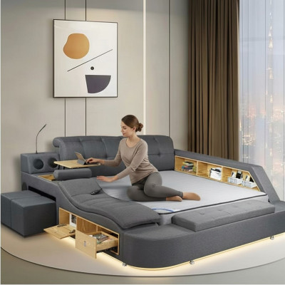 Cama multifuncional Camas dobles modernas 180x200 cm Cama dormitorio
