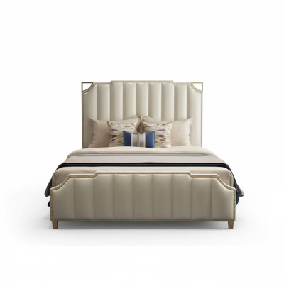 Diseño de cama Cama doble Camas de lujo Muebles de dormitorio tapizados 180x200