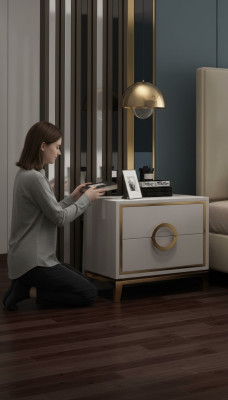 Diseño de mesita de noche de consola de madera de lujo para dormitorio nuevo.