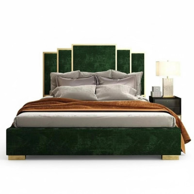 Diseño de cama de tela de lujo para hotel moderno, estructura de dormitorio 180x200.