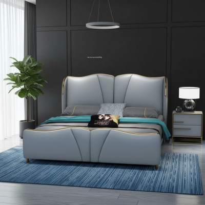 Diseño Azul 2 mesitas de noche Mesas auxiliares Dormitorio Madera Lujo Consolas