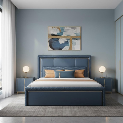 Cama moderna diseño de camas tapizadas para dormitorio estructura de cama 180x200 cm.