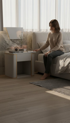 Mesitas de noche Mesa Consola Blanca Cómoda Mesita de noche MDF