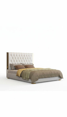 Doble cama de hotel, dormitorio, cuero, cama moderna, acolchado.