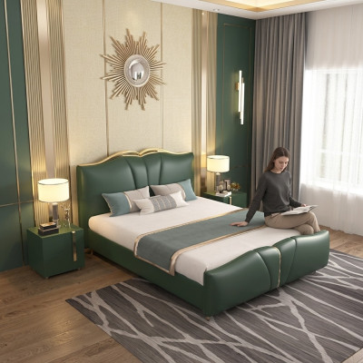Diseño cama doble dormitorio muebles 3 piezas set camas completo mesas de noche