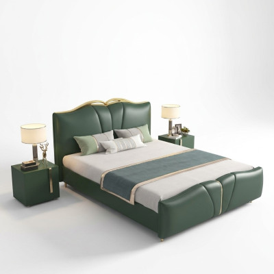 Diseño cama doble dormitorio muebles 3 piezas set camas completo mesas de noche