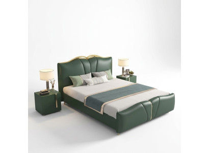 Diseño cama doble dormitorio muebles 3 piezas set camas completo mesas de noche