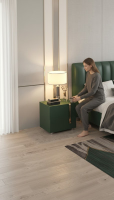 Mesita de noche, consolas de noche, mesas verdes, mesas auxiliares, dormitorio, mesa, consolas de noche.