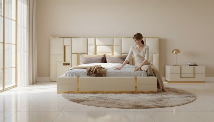 Diseño de conjuntos de dormitorio Cama Moderna Lujo Hotel Muebles