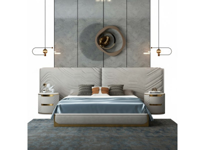 Diseño de lujo de camas tapizadas dobles de hotel de lujo Muebles de camas de hotel de lujo