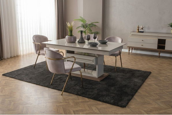 Mesa de comedor Mesa Mesa comedor moderno Comedor diseñador nuevo Beige