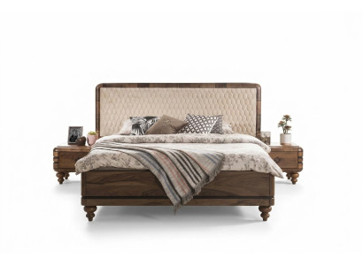 Dormitorio muebles Cama de diseñador de lujo 2x Mesillas de noche Cama doble 3 piezas