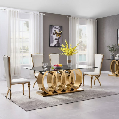Mesa de comedor diseñador, mesas de comedor, muebles de comedor, mesa de acero inoxidable, mesas.