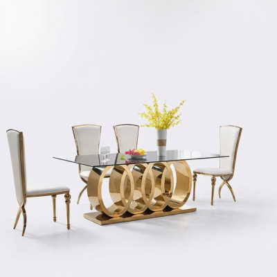 Mesa de comedor diseñador, mesas de comedor, muebles de comedor, mesa de acero inoxidable, mesas.