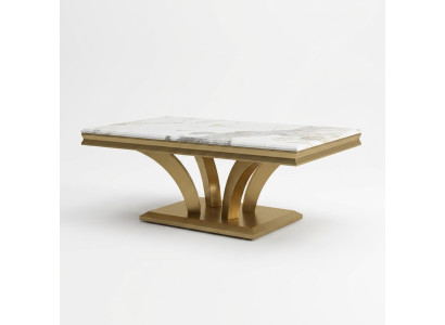Mesa de café Diseño Sala de estar Lujo Mesas Mobiliario Oro 115x70